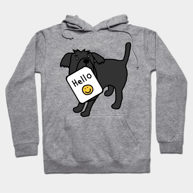 Cute Dog Says Hello Hoodie by ellenhenryart